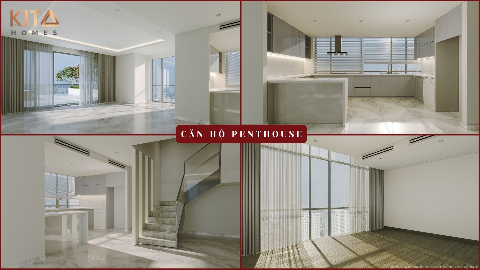 Khám phá không gian sống thượng lưu tại nhà mẫu Penthouse dự án Ansana by Kita