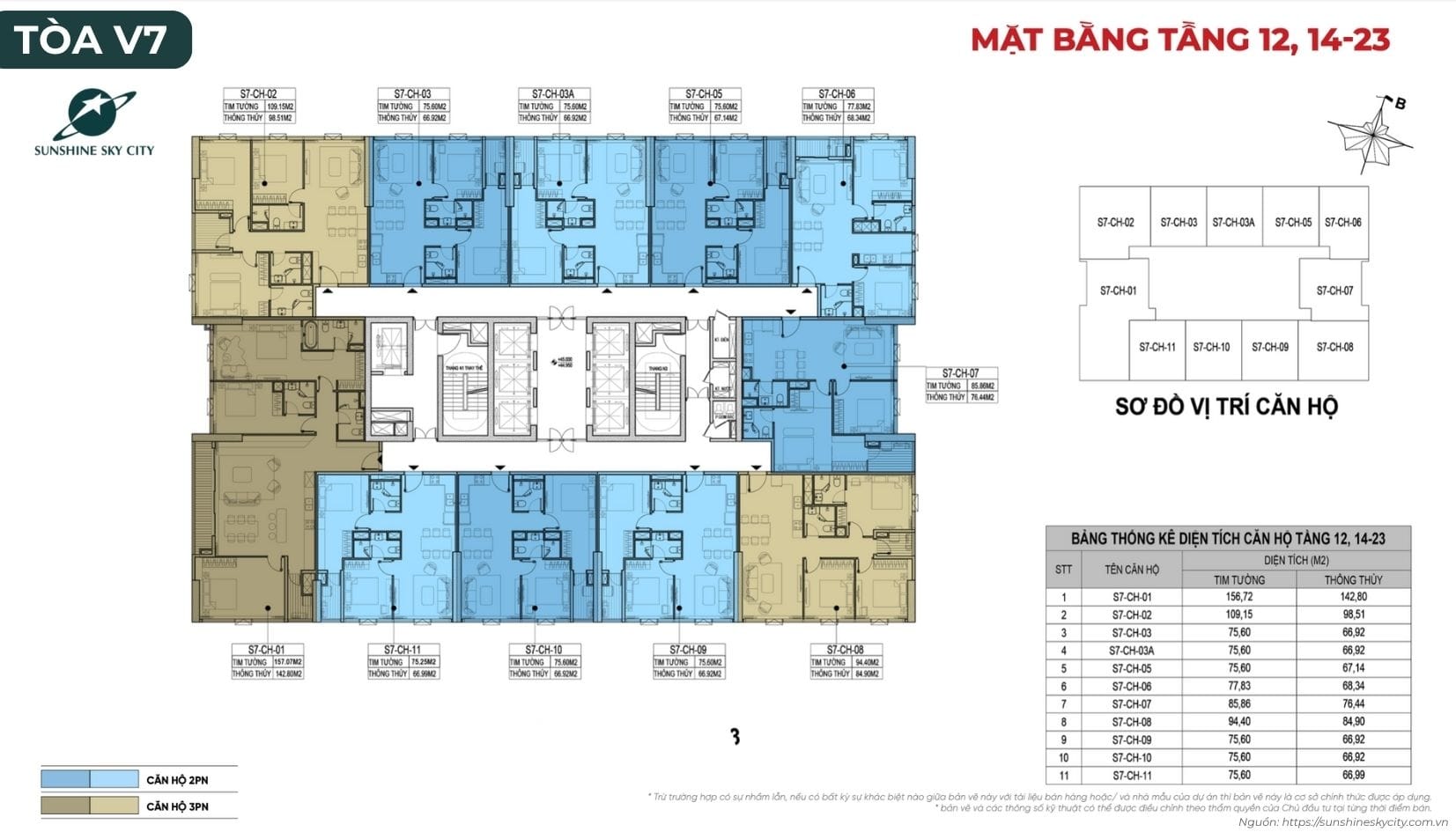 Mặt Bằng Toà V7 Dự án Sunshine Sky City Quận 7