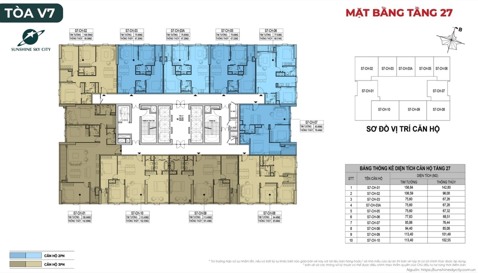 Mặt Bằng Toà V7 Dự án Sunshine Sky City Quận 7