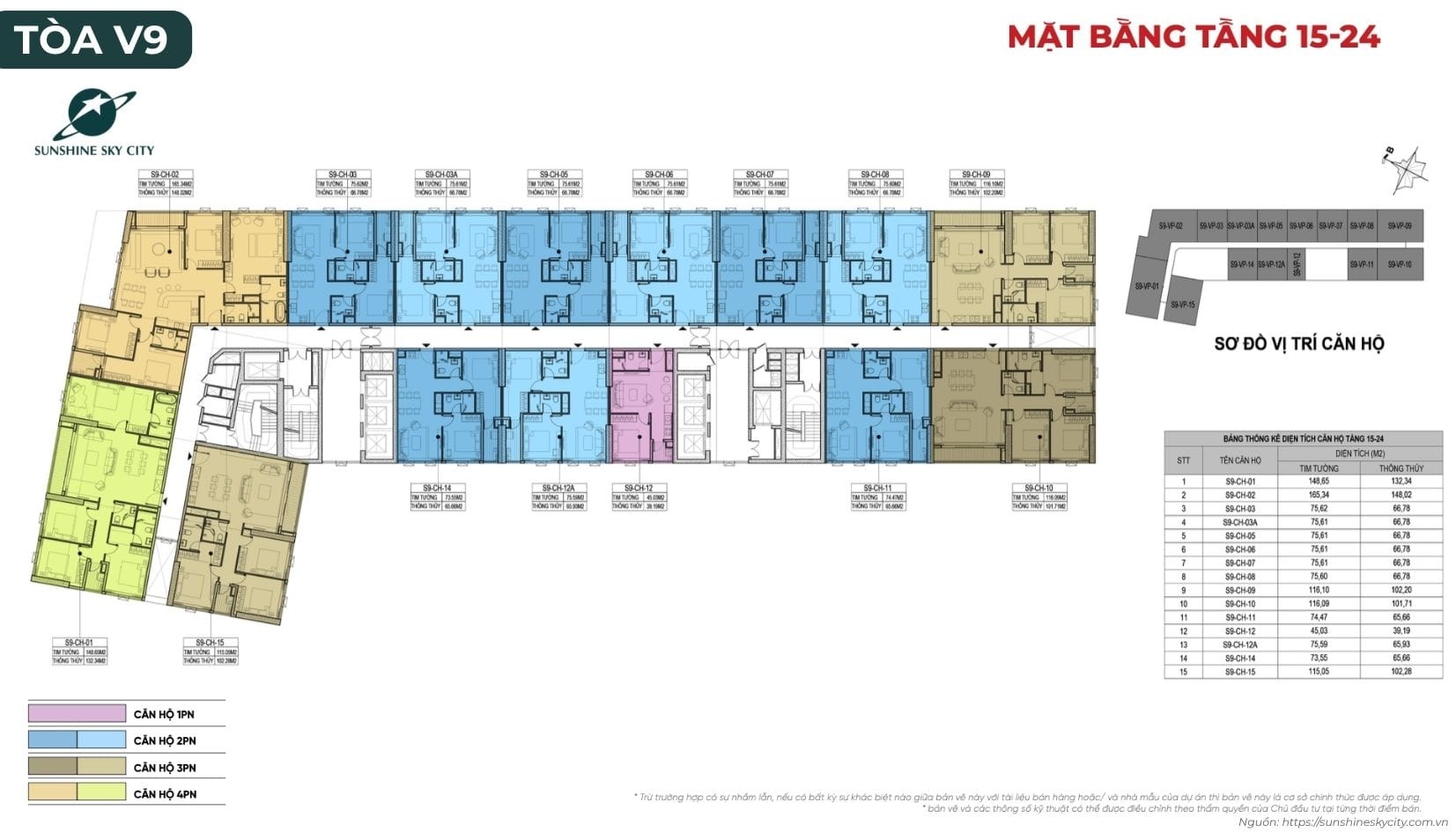 Mặt Bằng Toà V9 Dự án Sunshine Sky City Quận 7