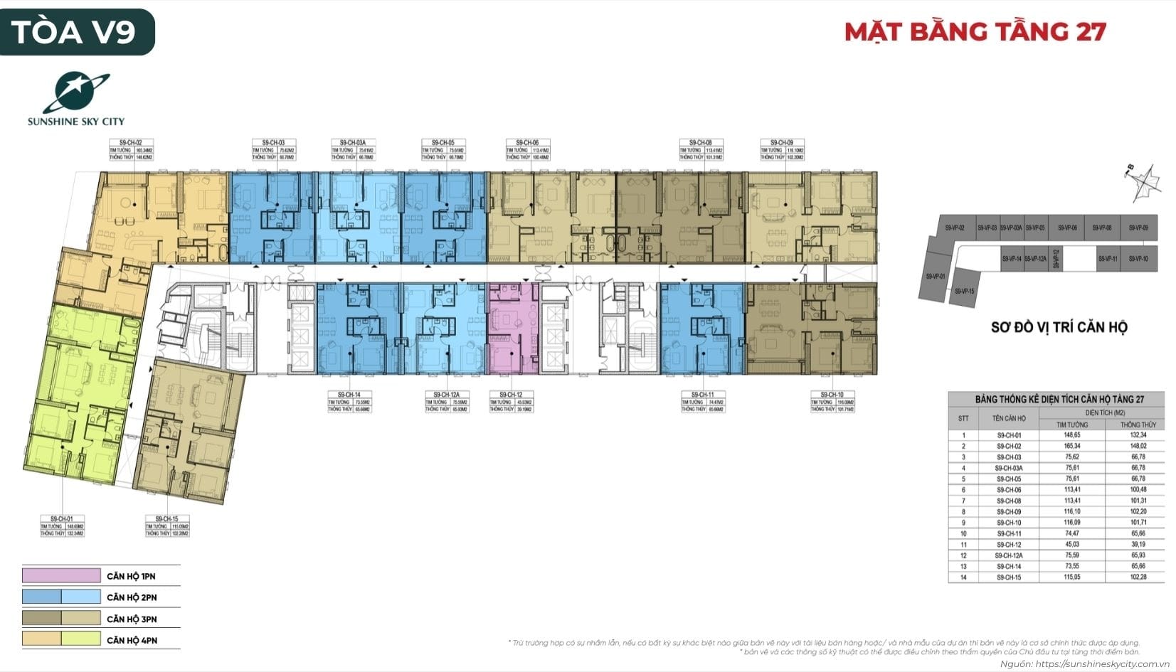 Mặt Bằng Toà V9 Dự án Sunshine Sky City Quận 7