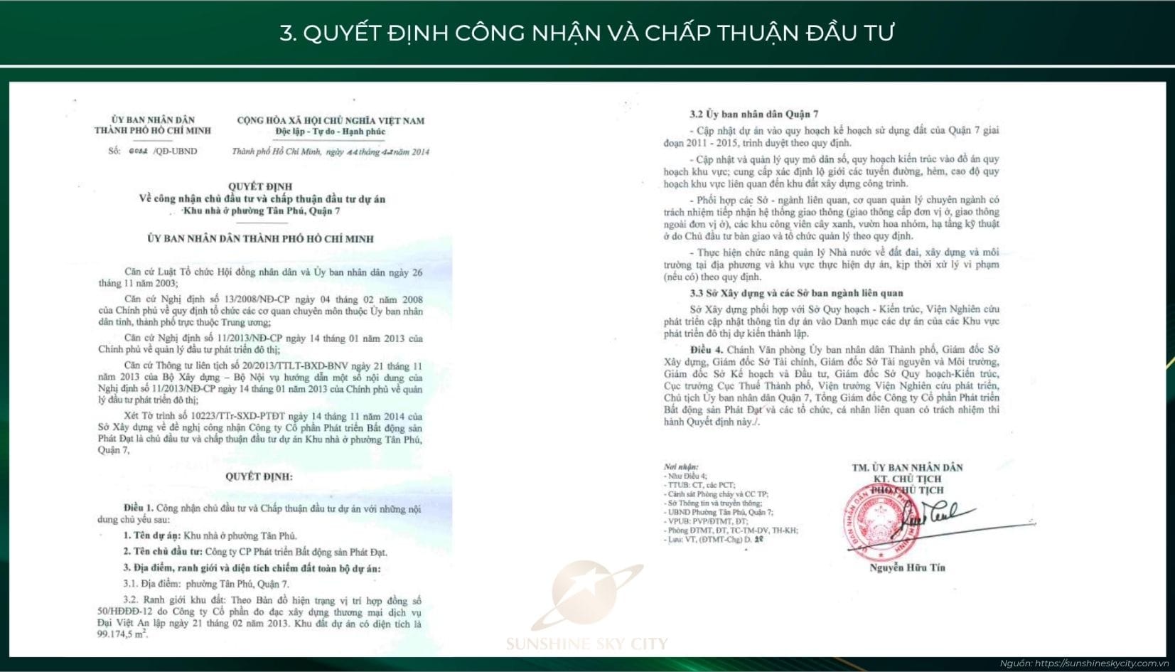 Pháp Lý Dự án Sunshine Sky City Quận 7