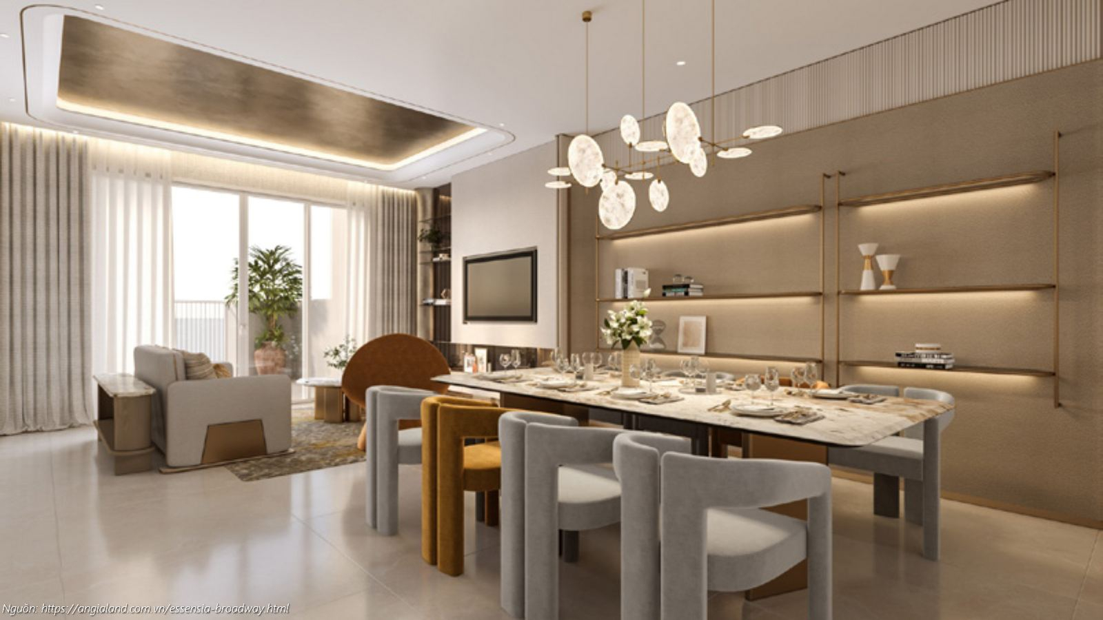 Phối cảnh thiết kế kiến trúc nhà mẫu Shophouse và Nhà phố liền kề dự án Essensia Broadway phong cách Art-Deco