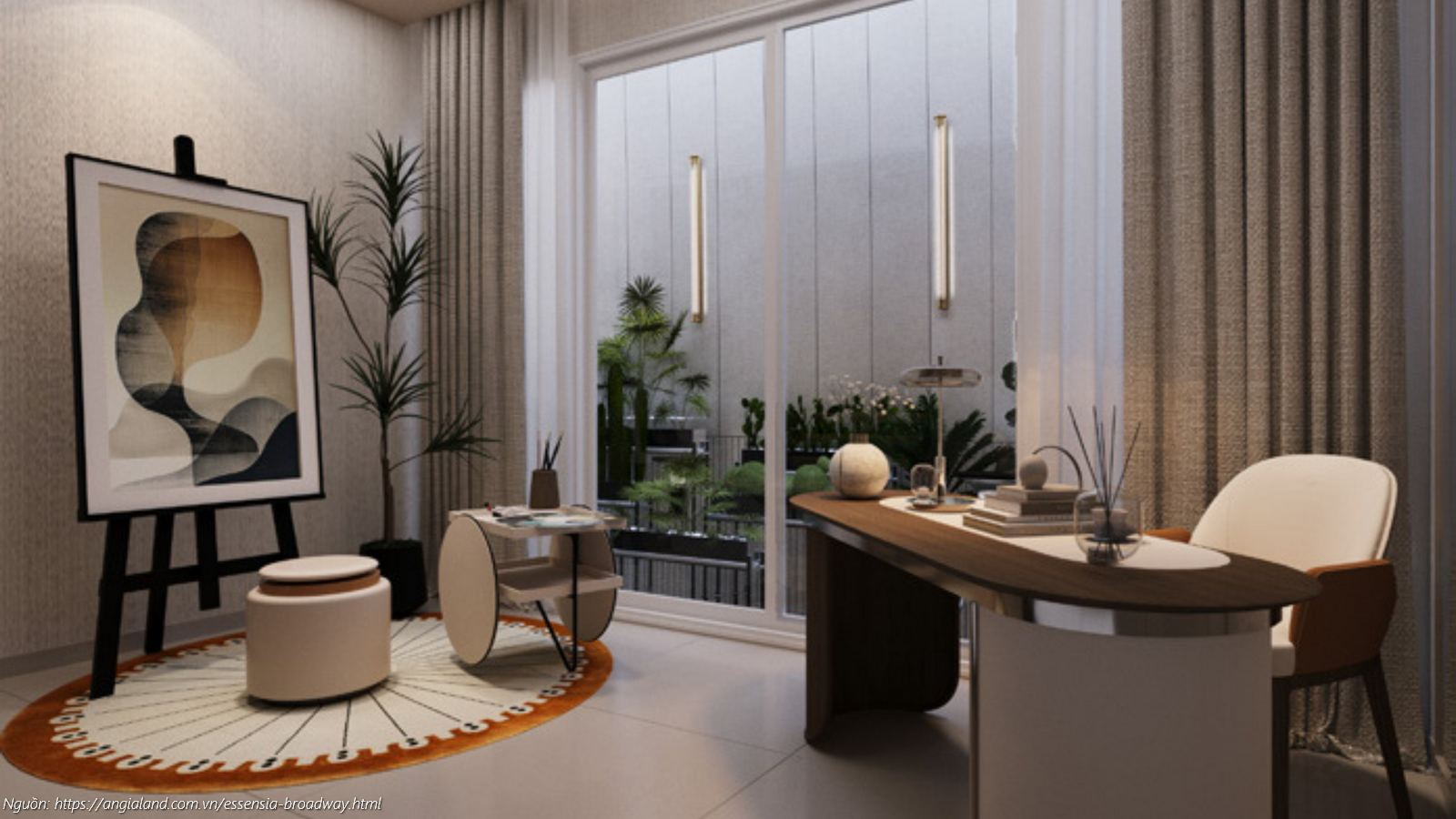 Phối cảnh thiết kế kiến trúc nhà mẫu Shophouse và Nhà phố liền kề dự án Essensia Broadway phong cách Art-Deco