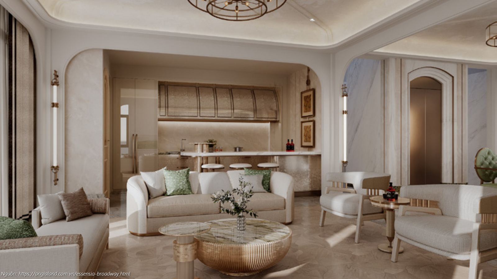 Phối cảnh thiết kế kiến trúc nhà mẫu Shophouse và Nhà phố liền kề dự án Essensia Broadway phong cách Art-Deco