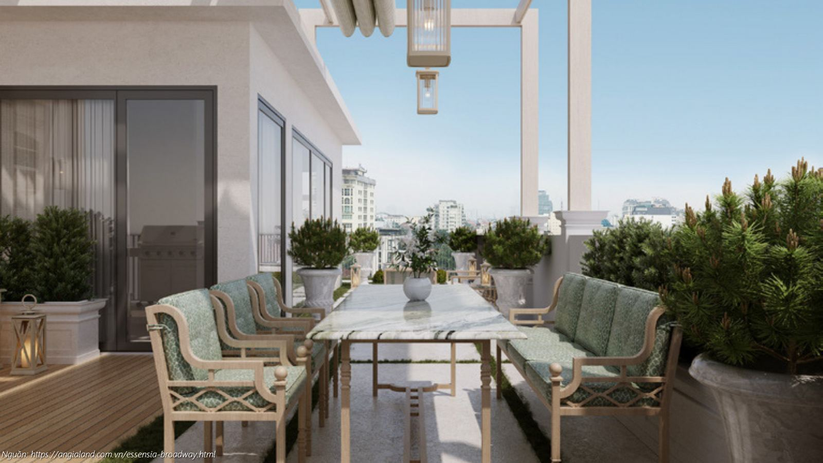 Phối cảnh thiết kế kiến trúc nhà mẫu Shophouse và Nhà phố liền kề dự án Essensia Broadway phong cách Art-Deco