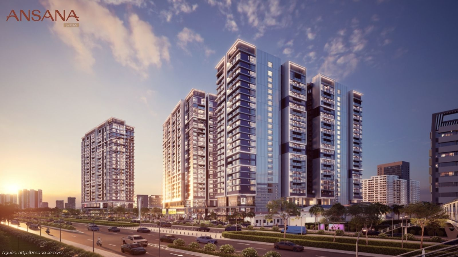 Phối cảnh tổng thể kiến trúc dự án căn hộ Ansana By Kita Bình Tân