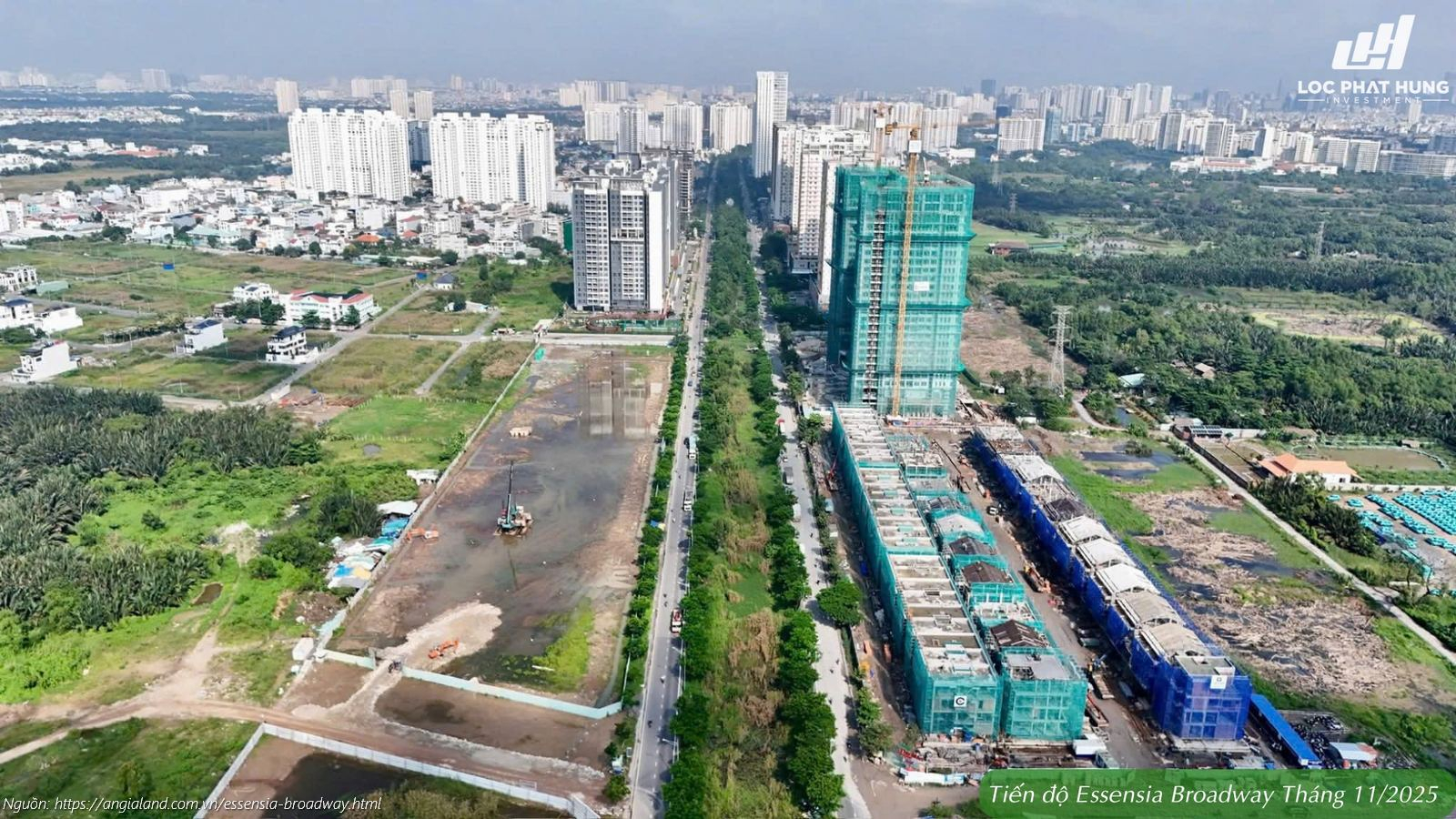 Tiến độ xây dựng dự án Essensia Broadway Phú Long cập nhật tháng 11/2025