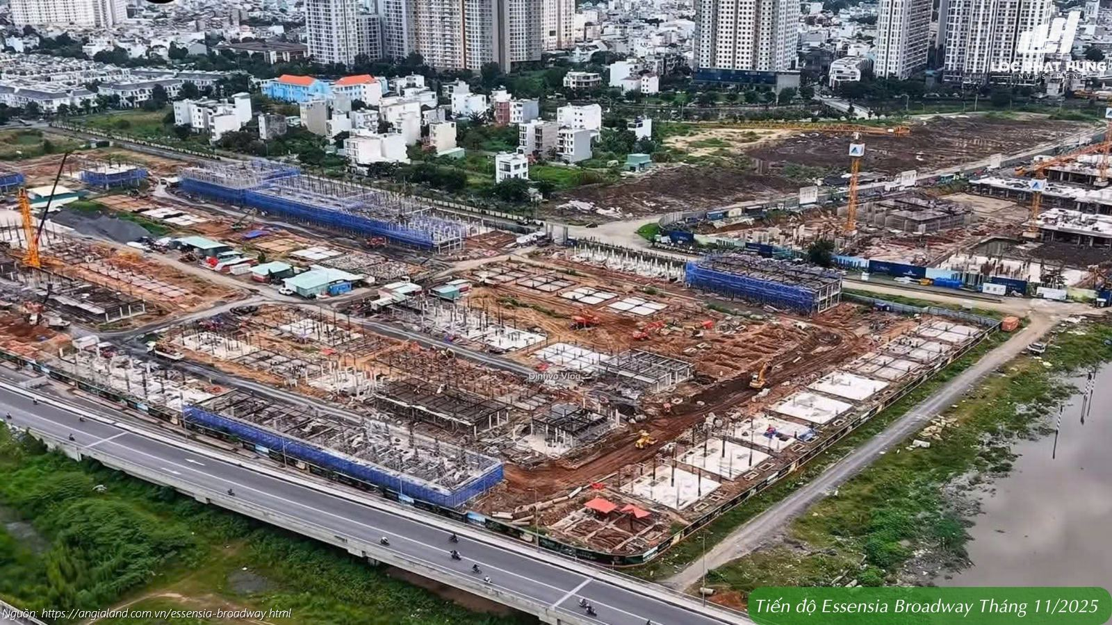 Tiến độ xây dựng dự án Essensia Broadway Phú Long cập nhật tháng 11/2025
