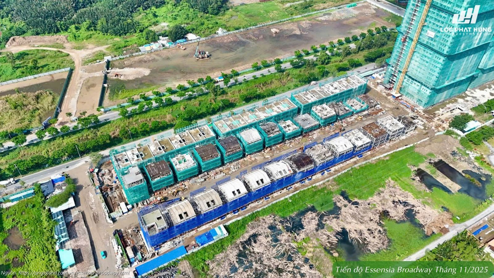 Tiến độ xây dựng dự án Essensia Broadway Phú Long cập nhật tháng 11/2025