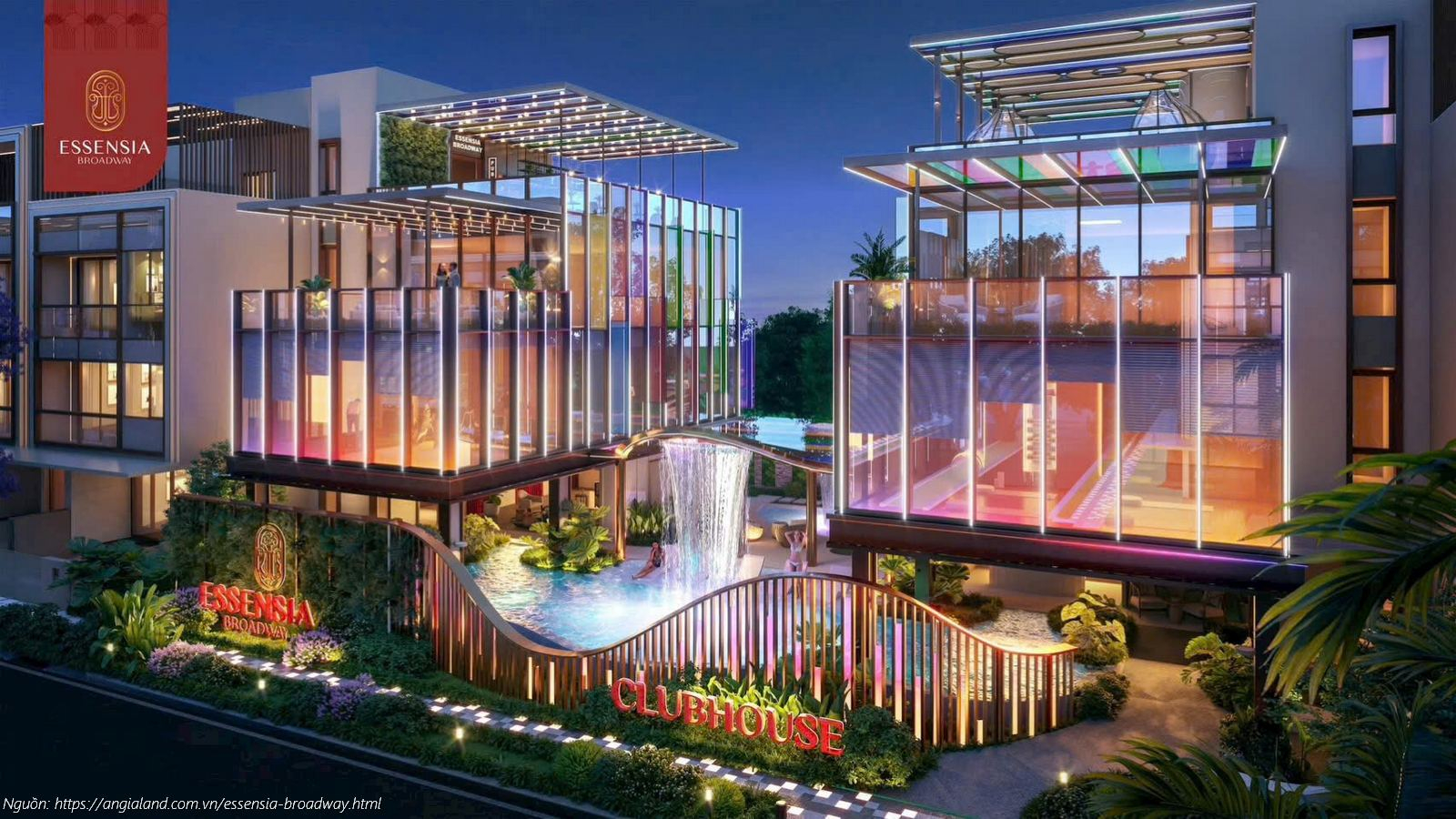 Tiện ích Clubhouse và hồ bơi tràn phong cách Art-Deco tại Essensia Broadway