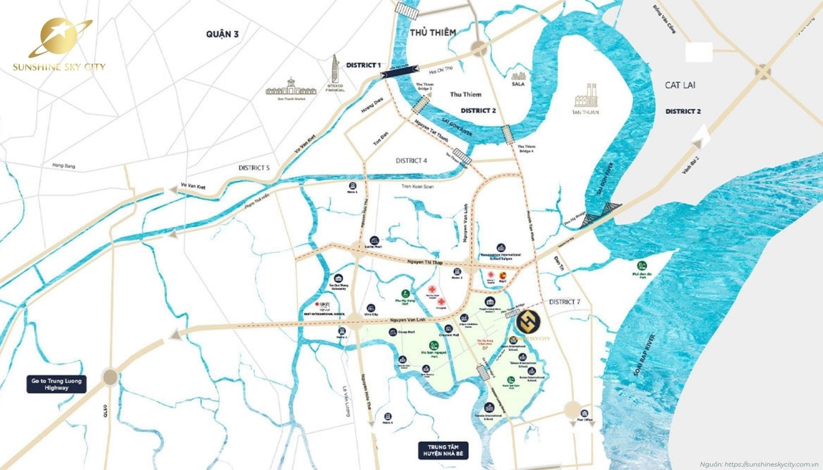 Hoạ đồ Vị Trí Dự án Sunshine Sky City Quận 7