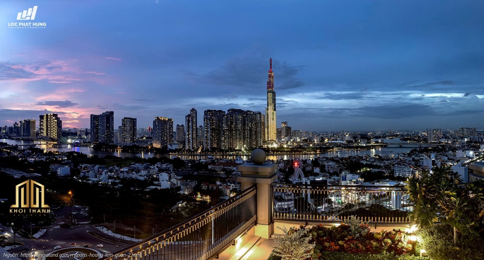 View Landmark 81 Buoi Toi Tu Can Ho Paris Hoang Kim Quan 2 2 Tầm nhìn (view) Landmark 81 lung linh về đêm từ căn hộ Paris Hoàng Kim Quận 2