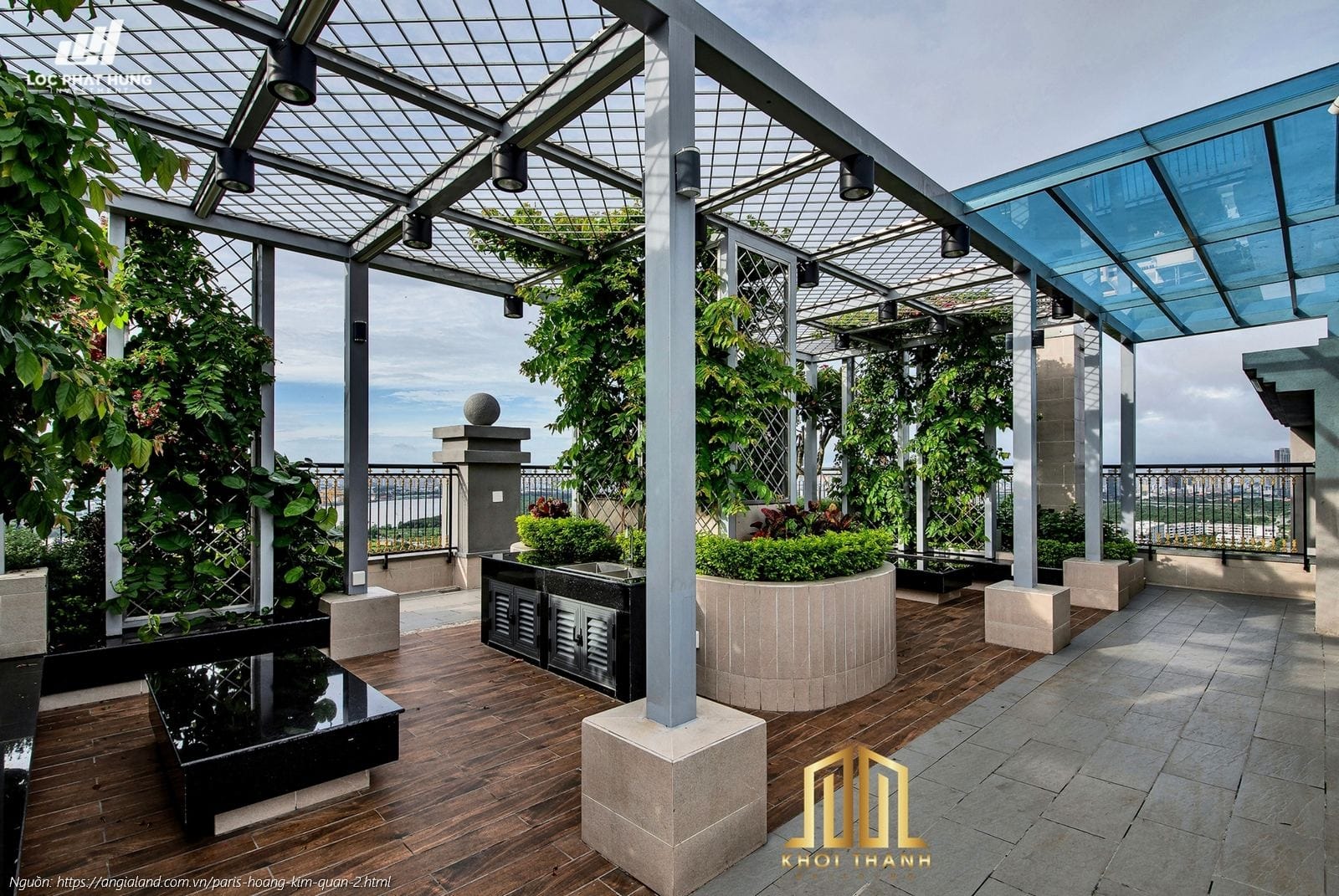 Vuon Nuong Bbq San Thuong Can Ho Paris Hoang Kim Quan 2 Khu vực vườn nướng BBQ trên sân thượng căn hộ Paris Hoàng Kim Quận 2