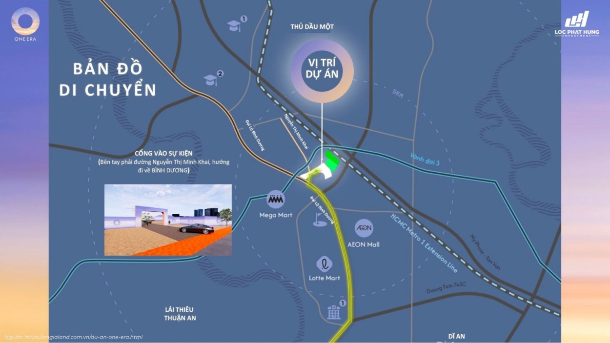 Vị trí dự án One Era giao lộ Vành đai 3 và QL13 Thuận Giao, TP. Hồ Chí Minh