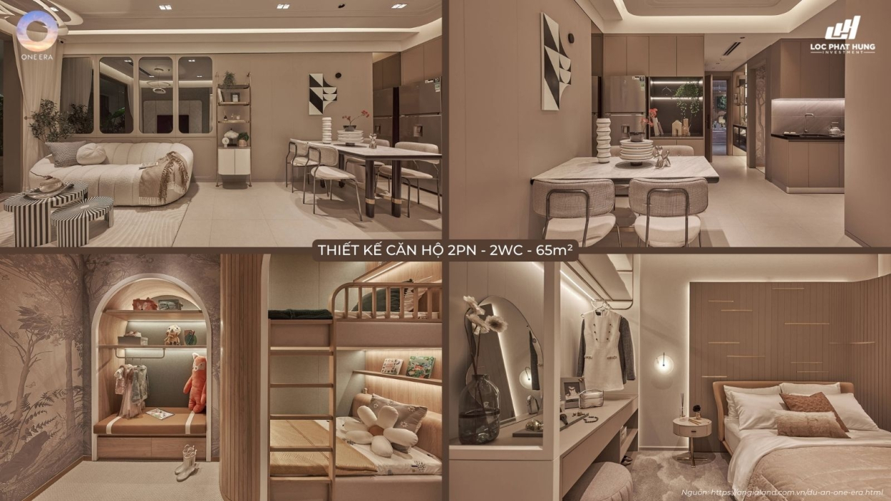 Nhà Mẫu Căn Hộ 2pn 2wc Diện Tích 65m² Dự án One Era