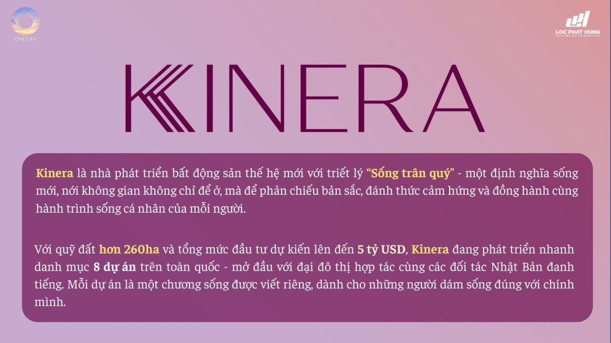Chủ đầu Tư Kinera Đơn Vị Phát Triển Dự án One Era
