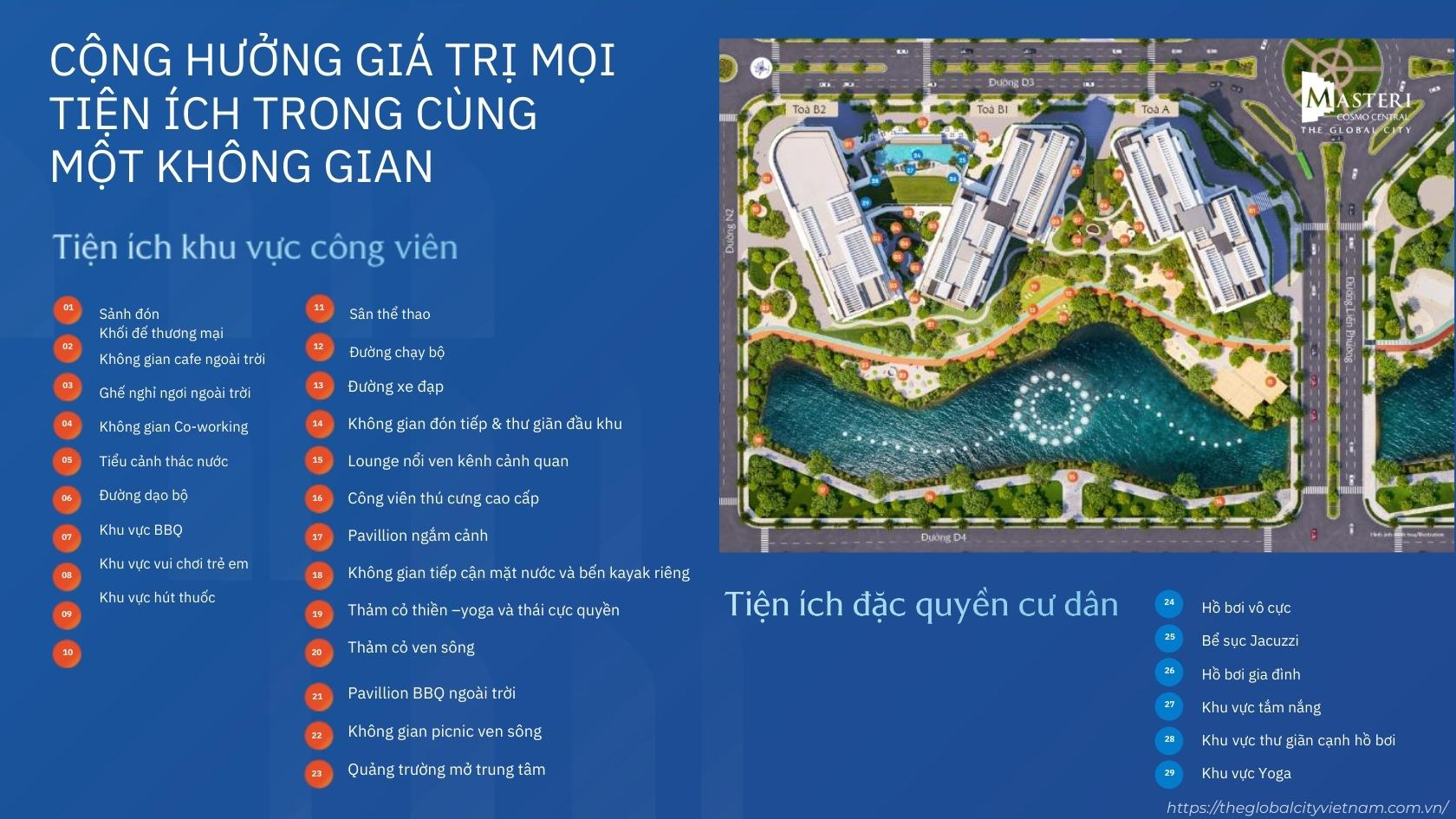 Hệ Thống 29 Tiện Ích Nội Khu Đẳng Cấp Masteri Cosmo Central The Global City
