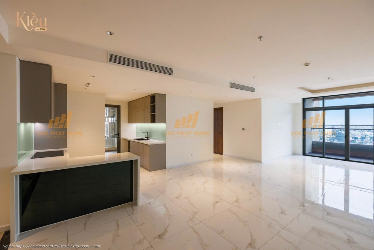 Ảnh thực tế căn hộ 23-06 diện tích 132m2 tại dự án Kiều By Kita Quận 5, nhận nhà ở ngay.