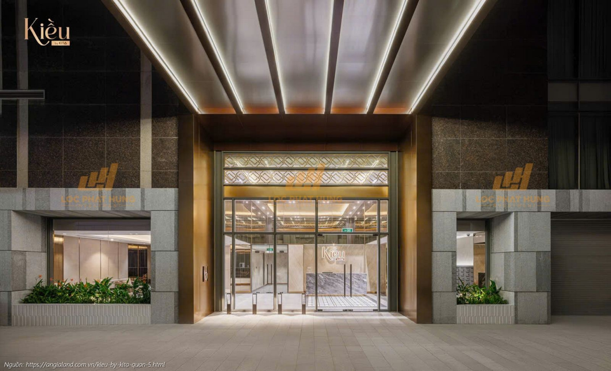 Ảnh thực tế sảnh trệt sang trọng tại dự án căn hộ hạng sang Kiều By Kita