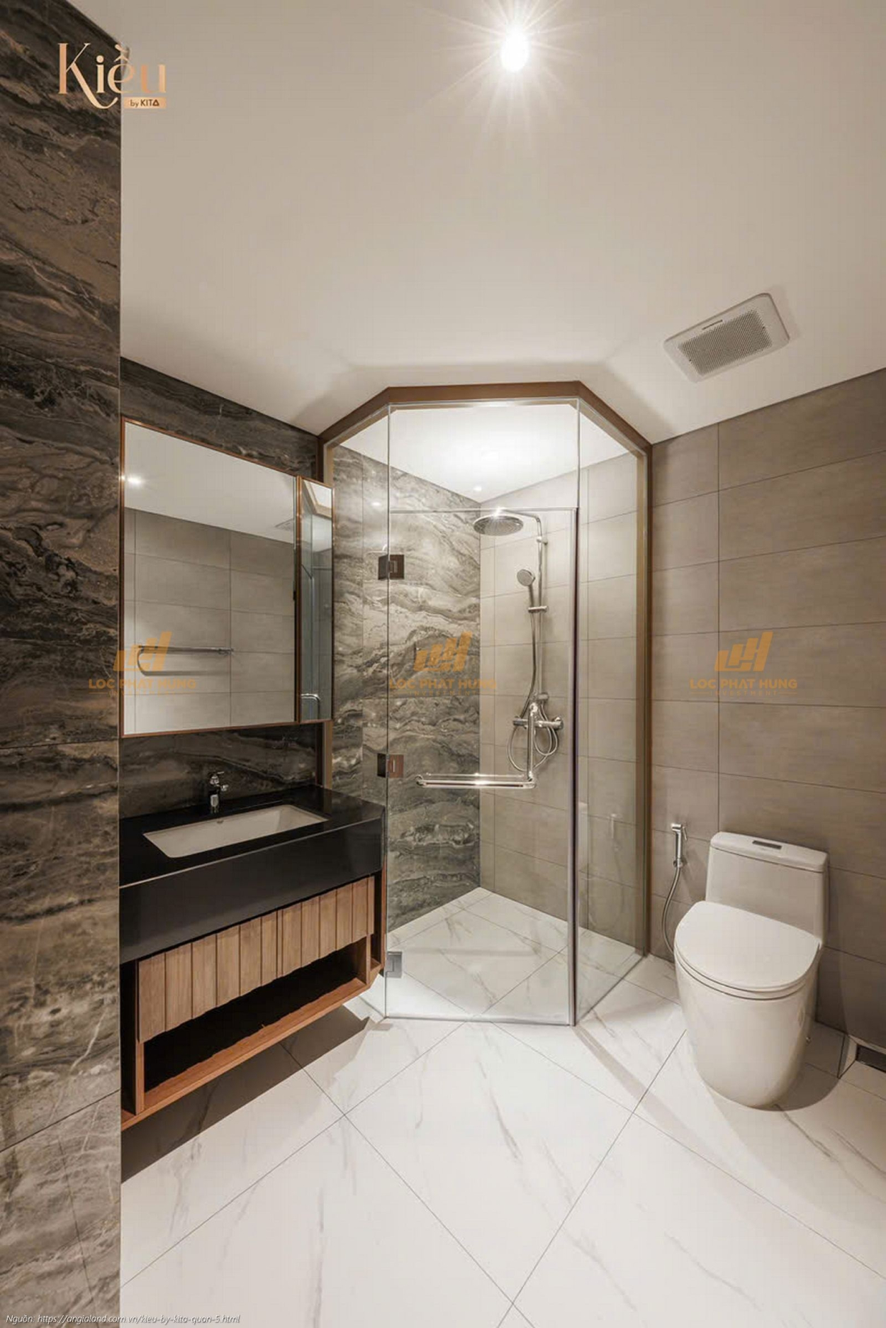 Ảnh thực tế căn hộ 23-03 diện tích 132m2 tại dự án Kiều By Kita Quận 5, sẵn sàng bàn giao.