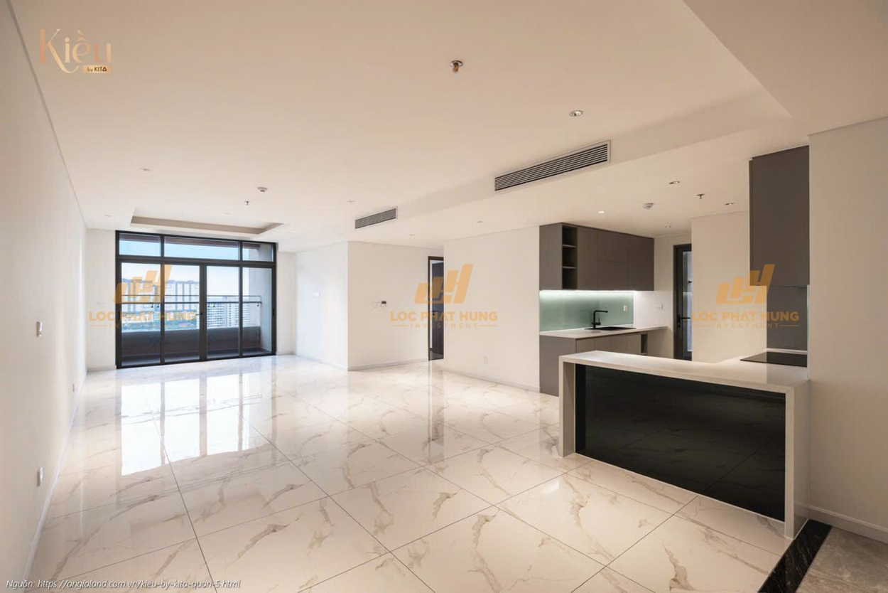 Ảnh thực tế căn hộ 23-03 diện tích 132m2 tại dự án Kiều By Kita Quận 5, sẵn sàng bàn giao.