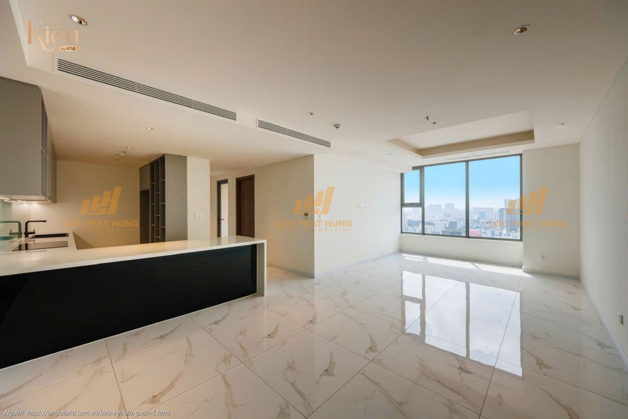 Ảnh thực tế căn hộ 23-05 diện tích 90m2 (2 phòng ngủ) tại dự án Kiều By Kita, trung tâm Quận 5.