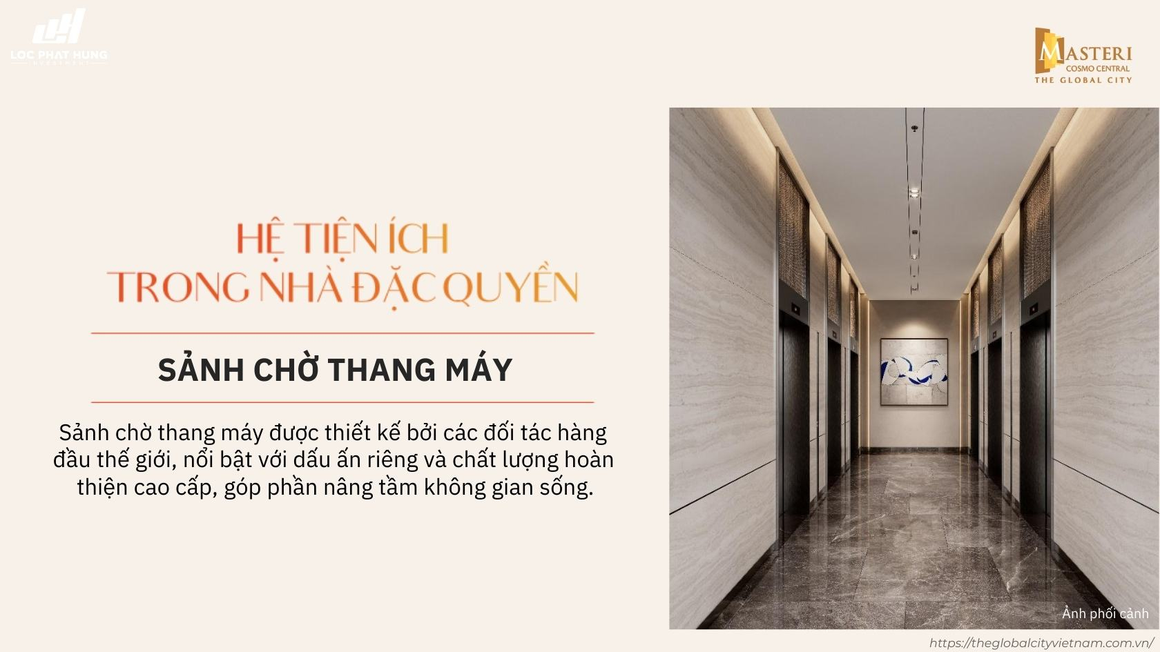 Sảnh Chờ Thang Máy Masteri Cosmo Central The Global City