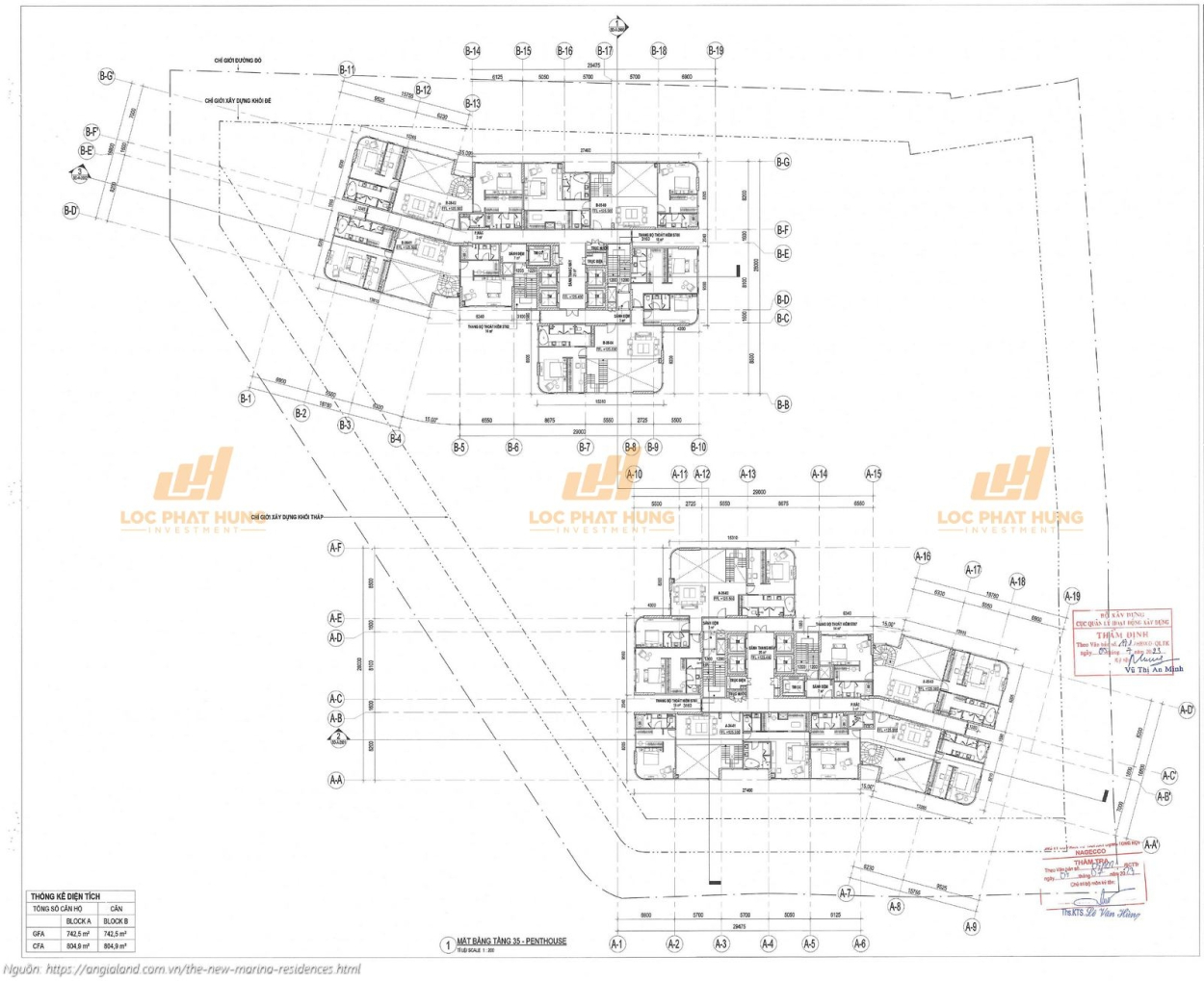 Vlasta Premier Mặt bằng tầng 35 (tầng trên Penthouse) của dự án Vlasta Premier Quận 7