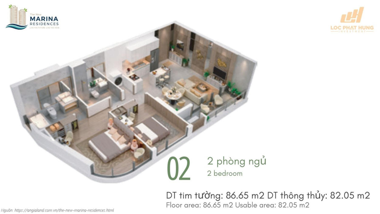 Vlasta Premier Thiết kế chi tiết căn hộ 2PN diện tích tim tường 86.65m2 tại dự án Vlasta Premier Quận 7