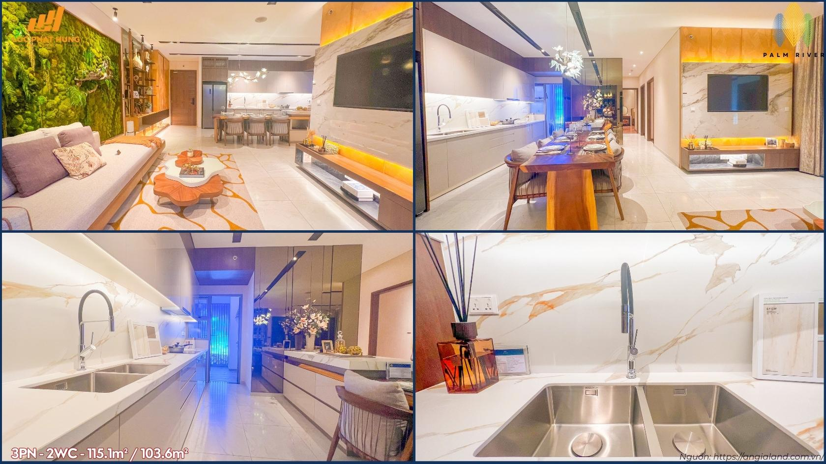 Căn Hộ Mẫu 3PN - 2WC Palm River 