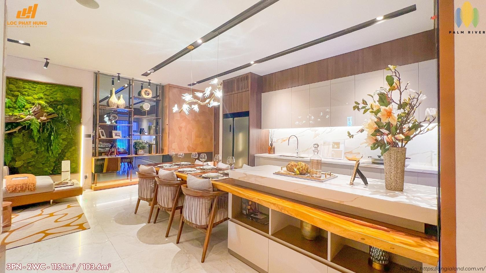 Căn Hộ Mẫu 3PN - 2WC Palm River 