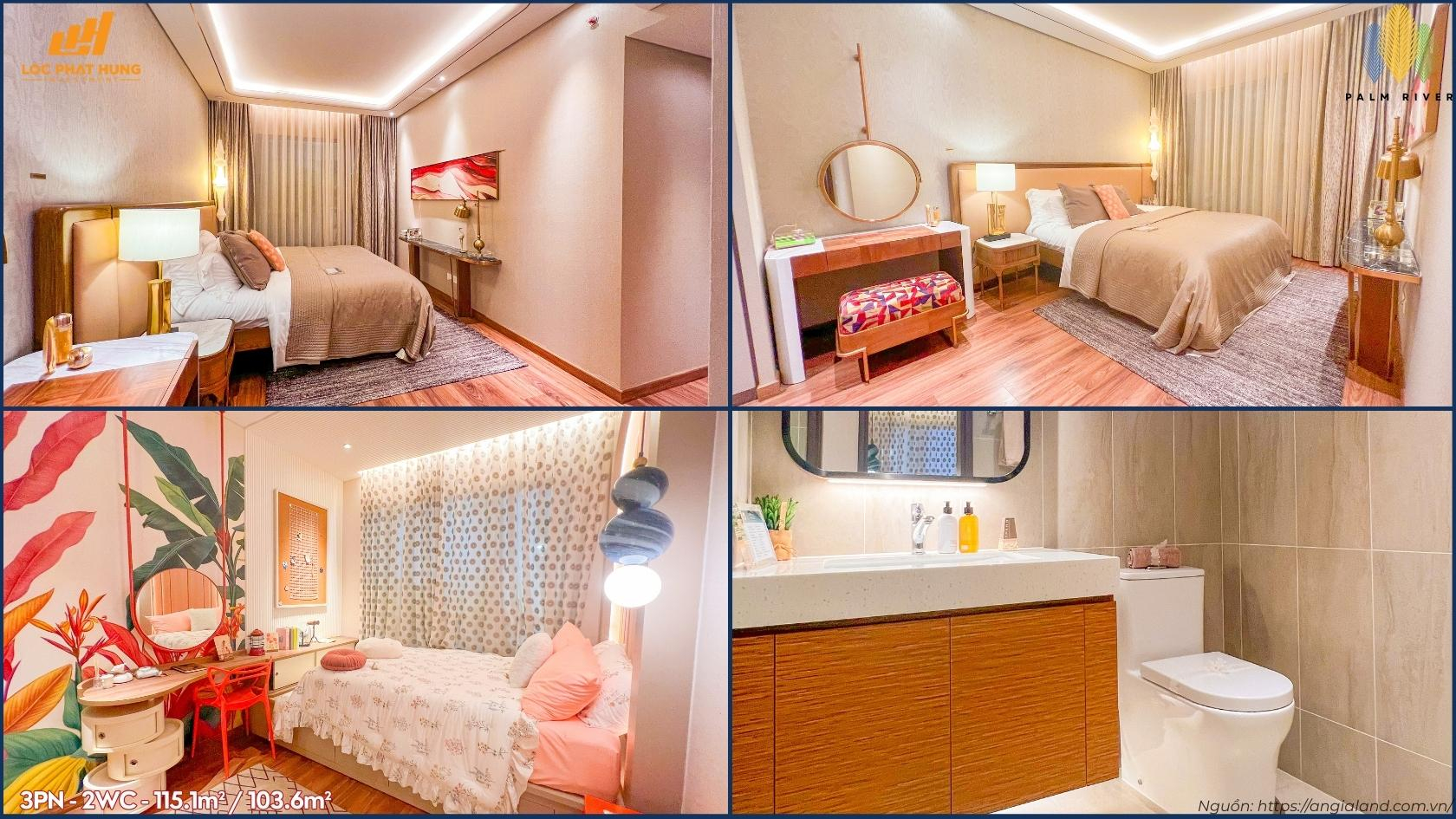 Căn Hộ Mẫu 3PN - 2WC Palm River 