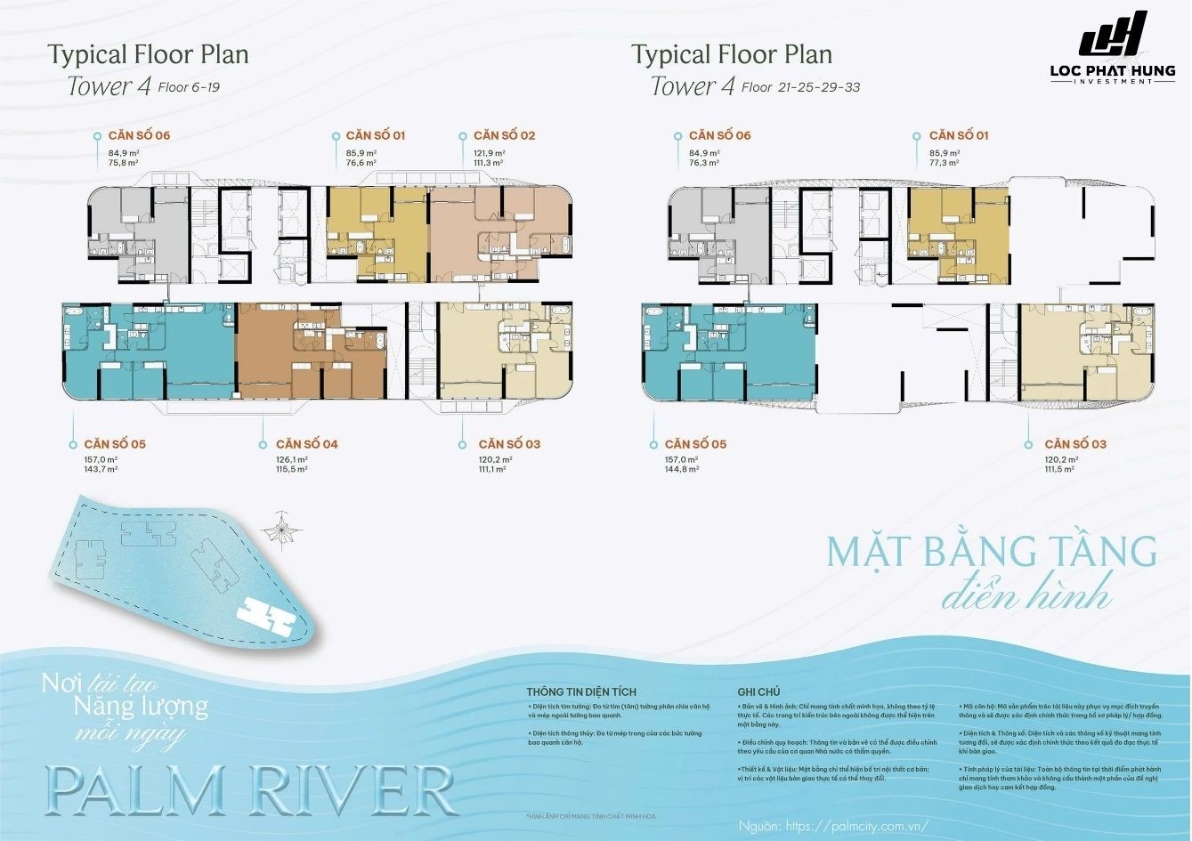 Mặt Bằng Tầng Căn Hộ Palm River
