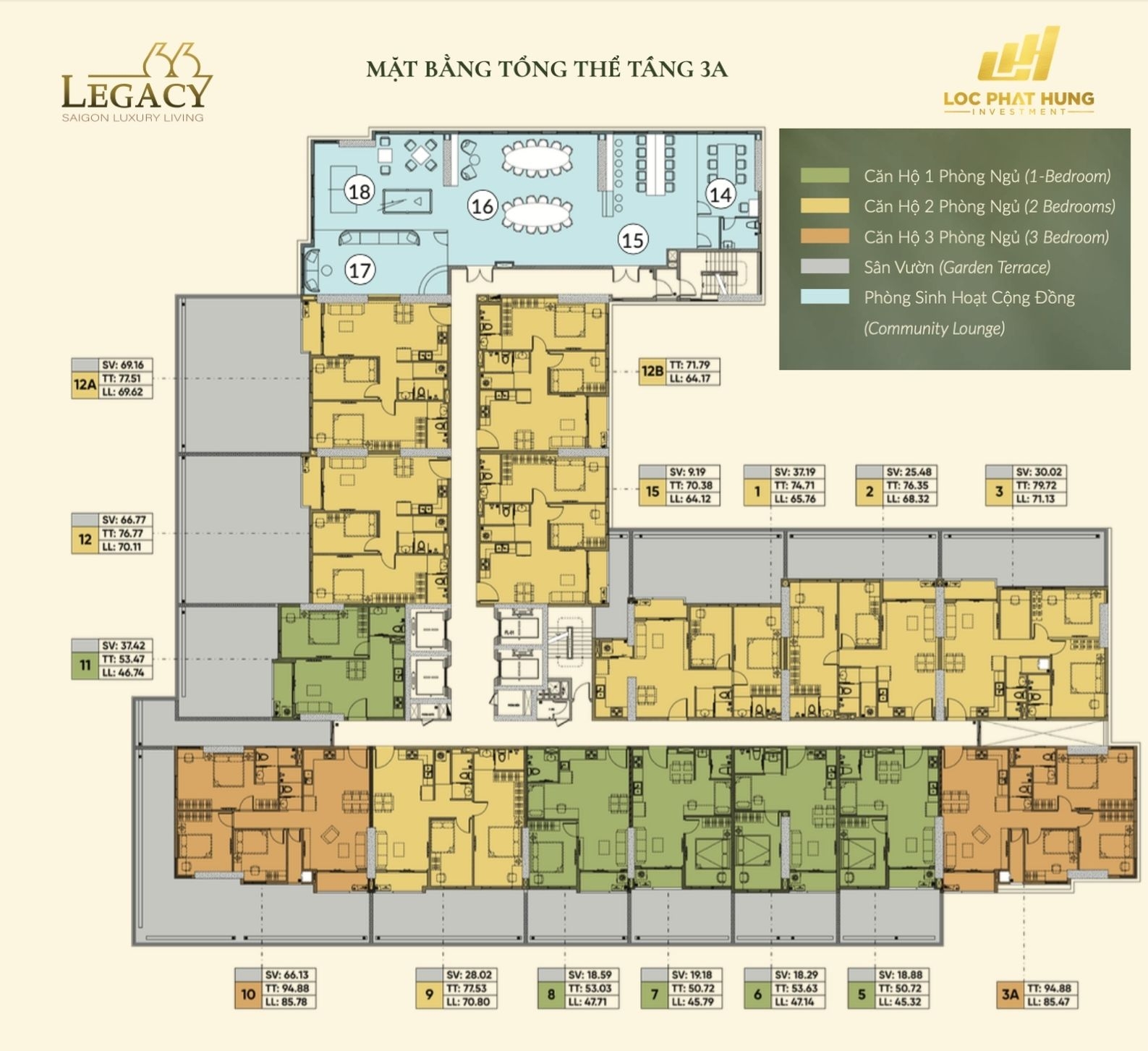 Mặt bằng tầng điển hình dự án Legacy 66 