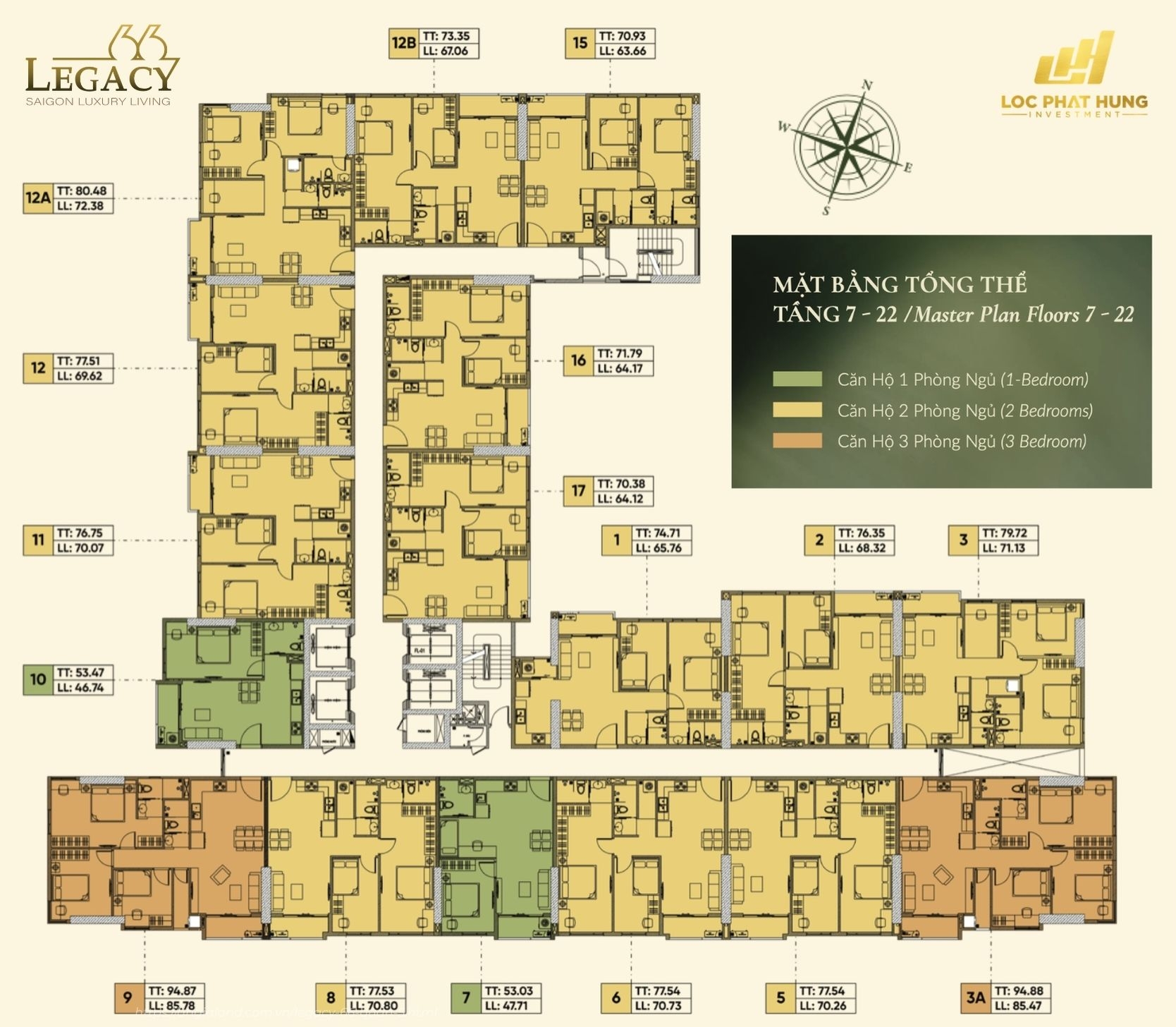 Mặt bằng tầng điển hình dự án Legacy 66 
