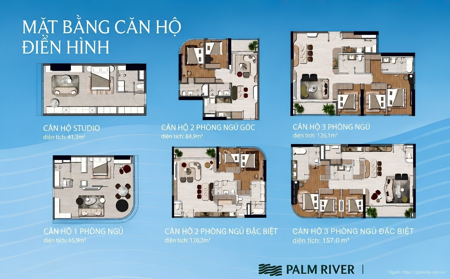 Mặt Bằng Căn Hộ Dự Án Palm River
