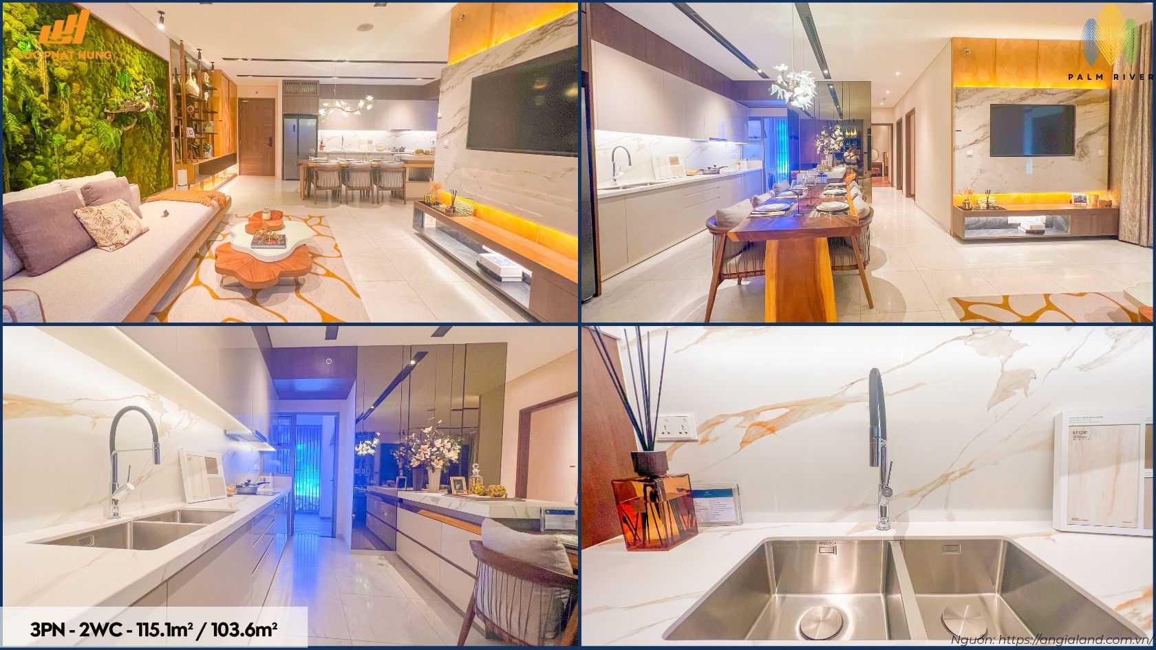 Hình ảnh thực tế nhà mẫu căn hộ chung cư cao cấp Palm River