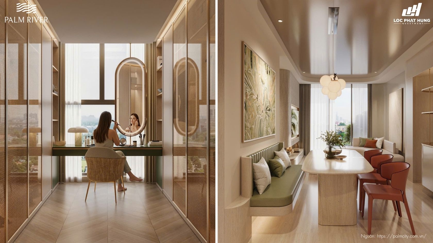 Nhà Mẫu Căn Hộ 2PN Dự Án Palm River