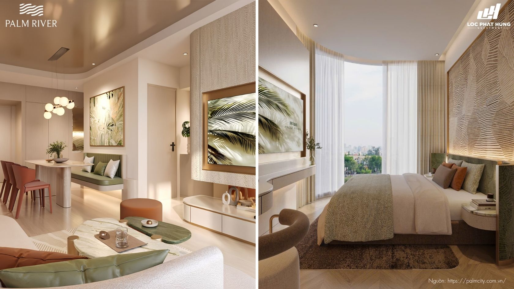 Nhà Mẫu Căn Hộ 2PN Dự Án Palm River