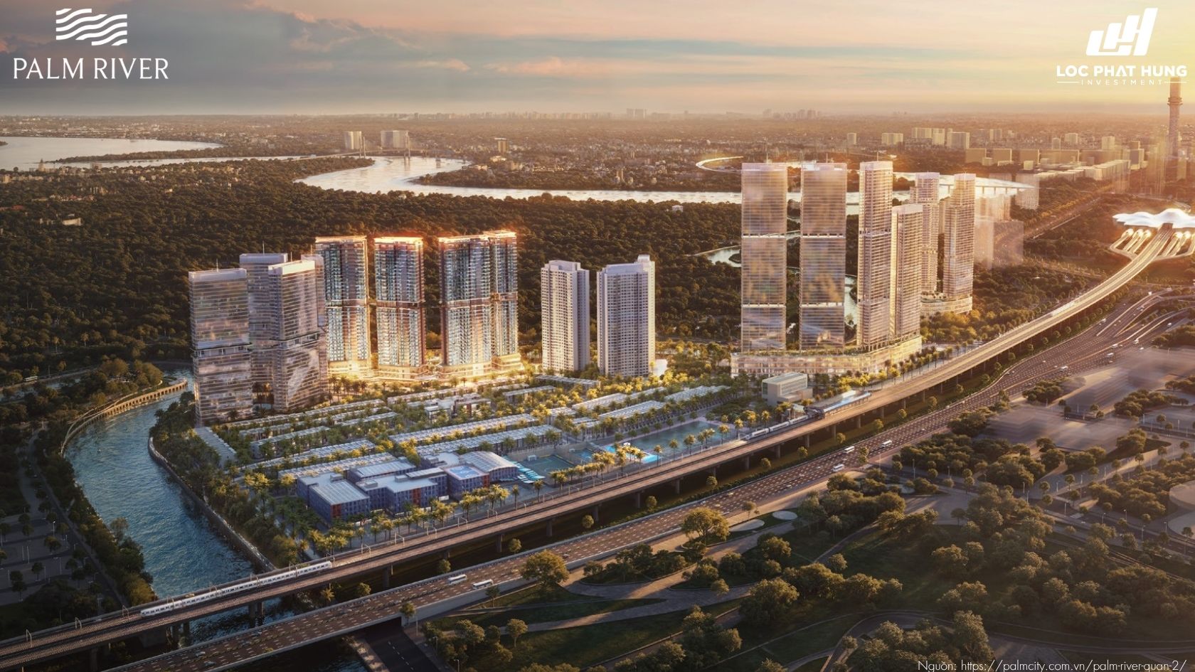 Phối cảnh tổng thể toàn khu dự án căn hộ chung cư cao cấp Palm River