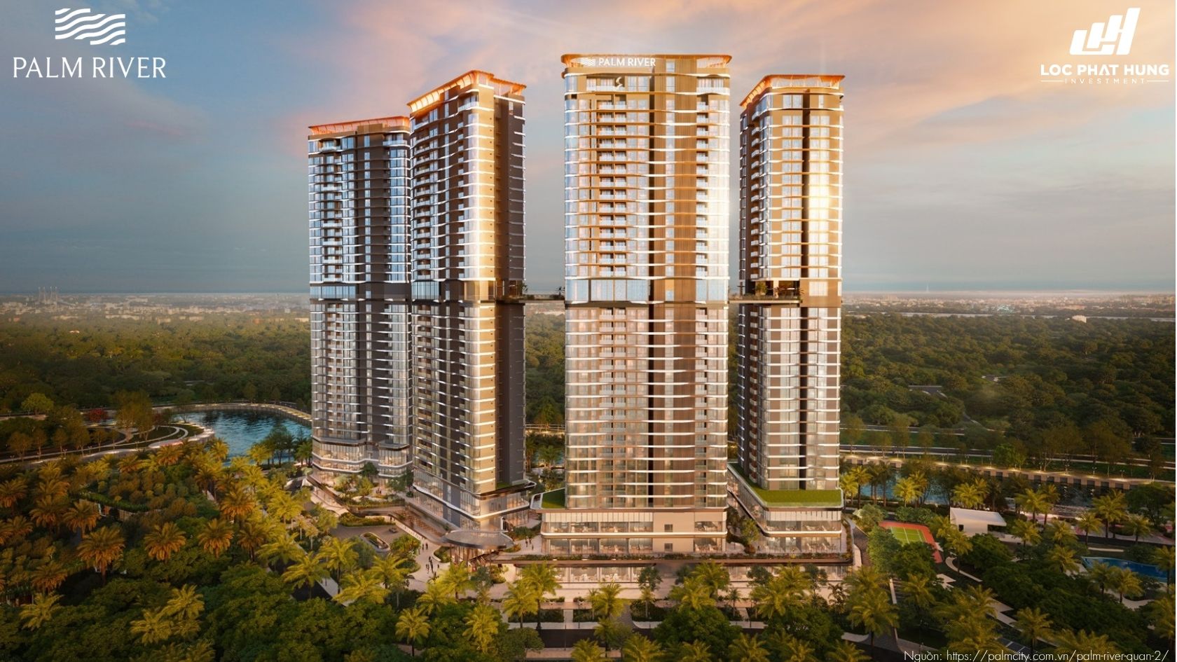 Phối cảnh tổng thể toàn khu dự án căn hộ chung cư cao cấp Palm River