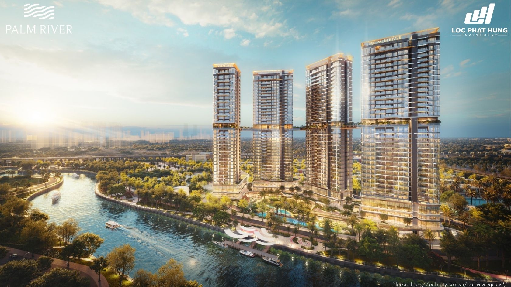 Phối cảnh tổng thể toàn khu dự án căn hộ chung cư cao cấp Palm River