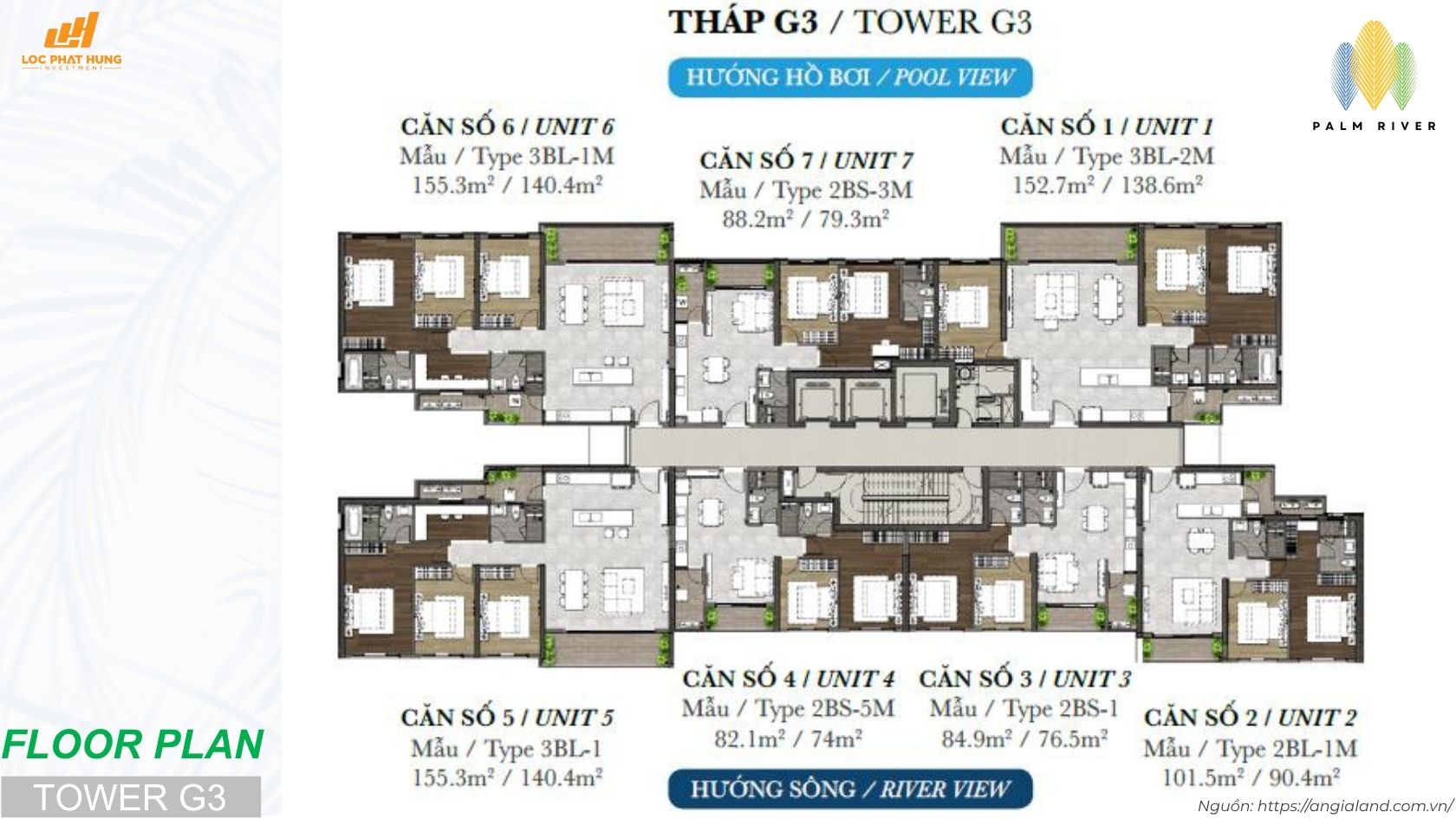 Layout Thiết Kế Chi Tiết Mặt Bằng Tháp Căn Hộ Palm River