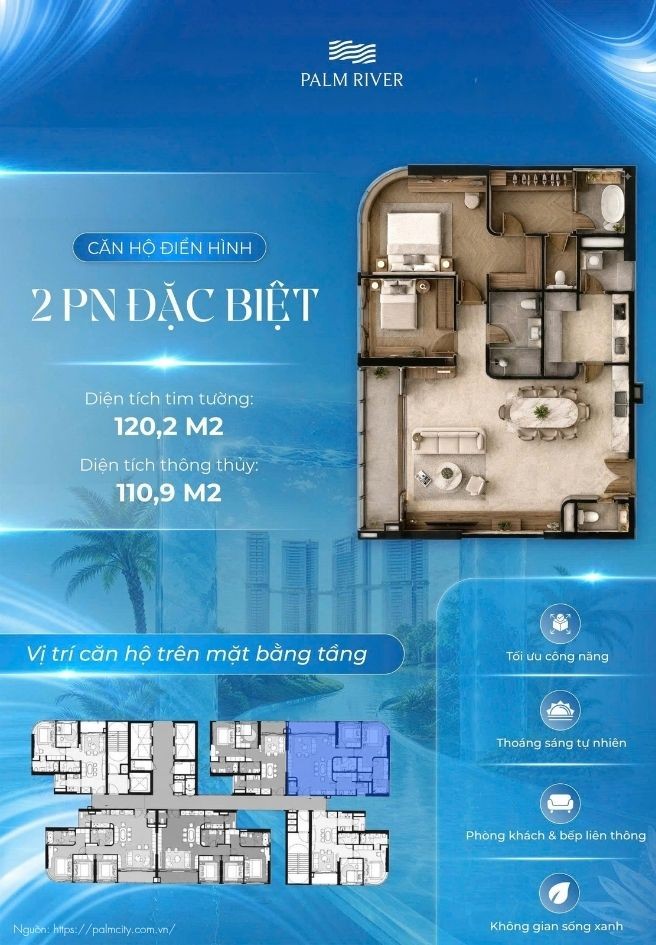 Layout Chi Tiết Căn Hộ 2PN Căn Hộ