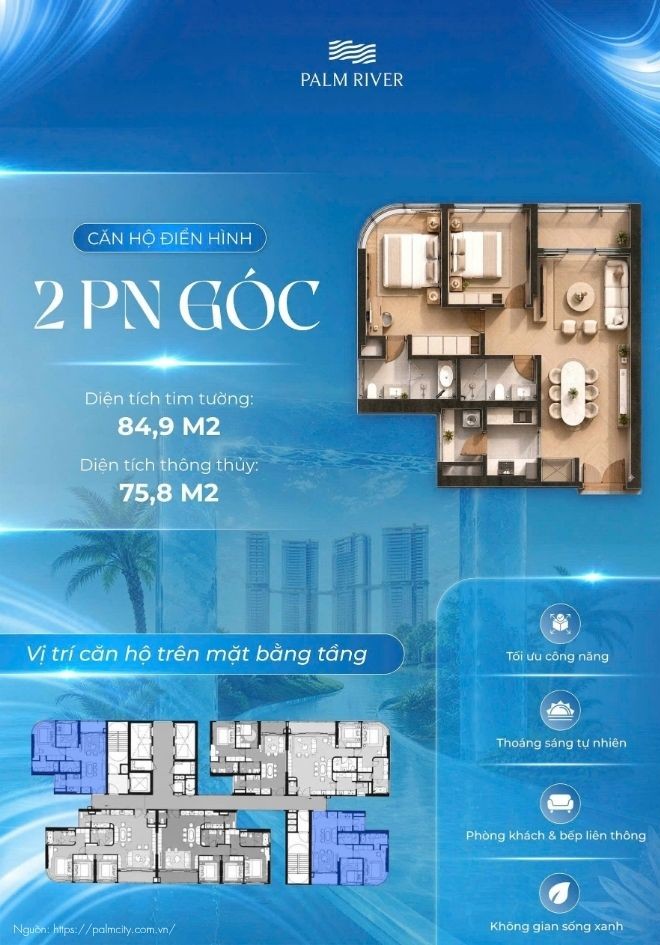 Layout Chi Tiết Căn Hộ 2PN Căn Hộ