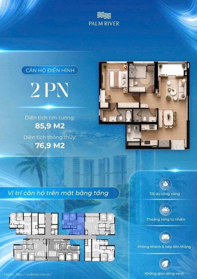 Layout Chi Tiết Căn Hộ 2PN Căn Hộ