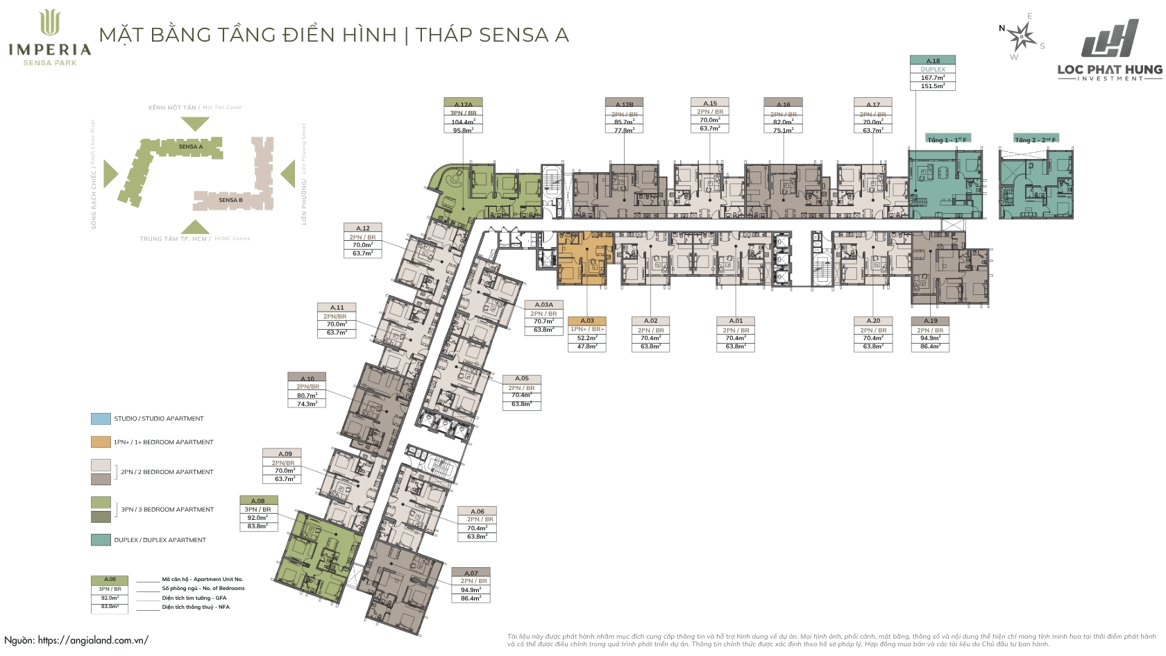 Mặt bằng tháp A căn hộ chung cư Imperia Sensa Park