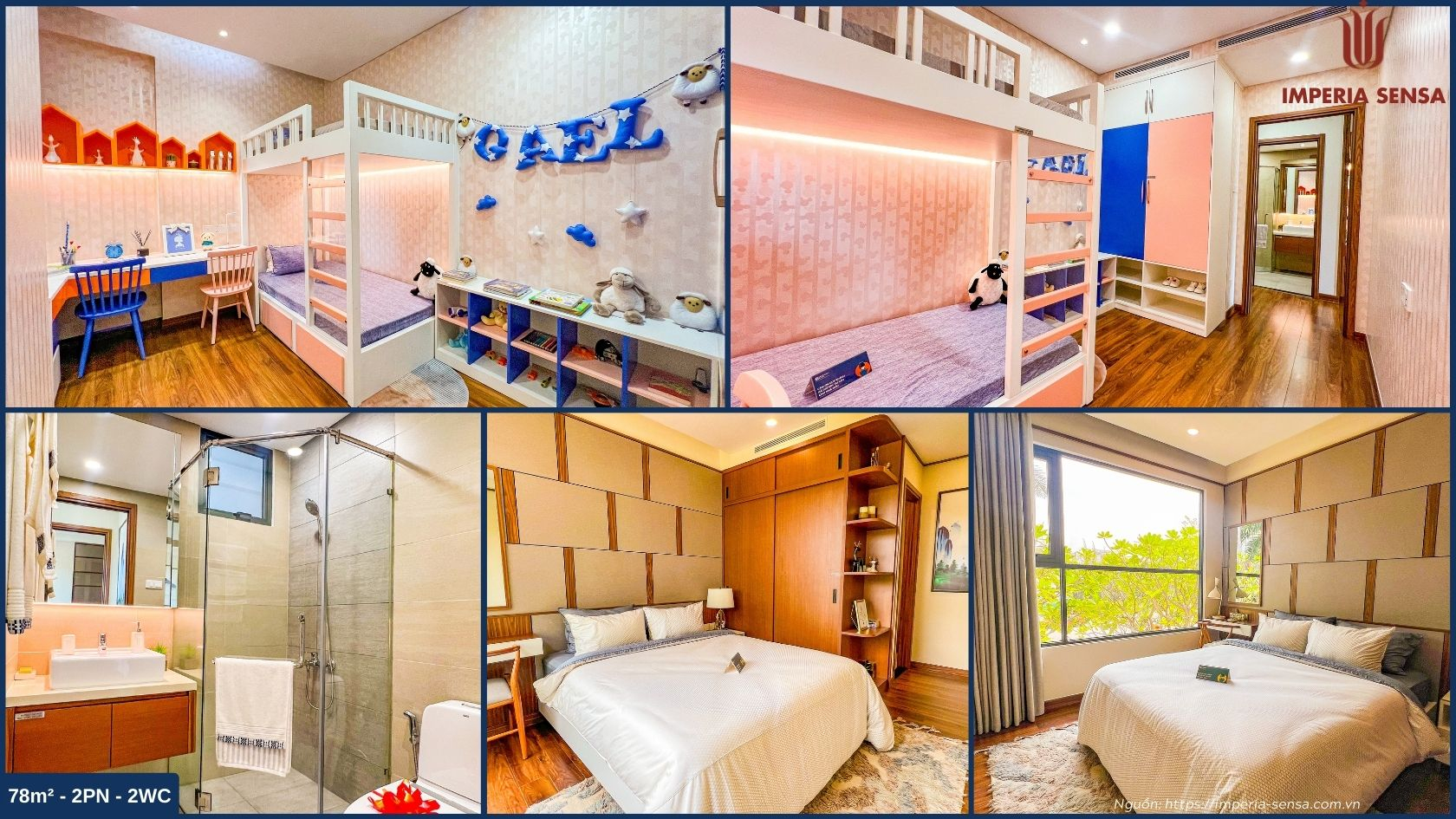 Hình ảnh thực tế nhà mẫu 2PN 78m2 dự án Imperia Sensa MIK