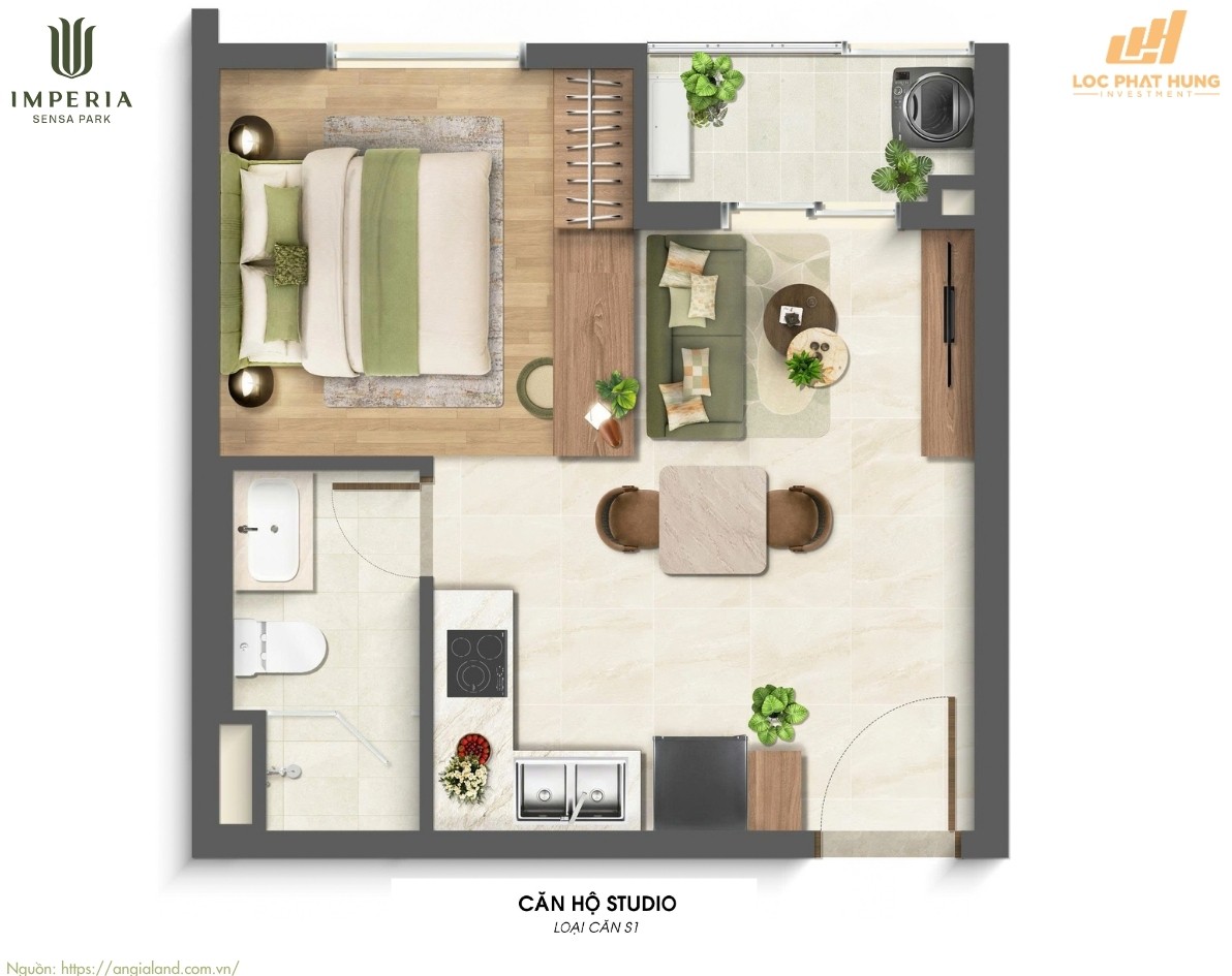 Thiết kế căn studio dự án Imperia Sensa Park